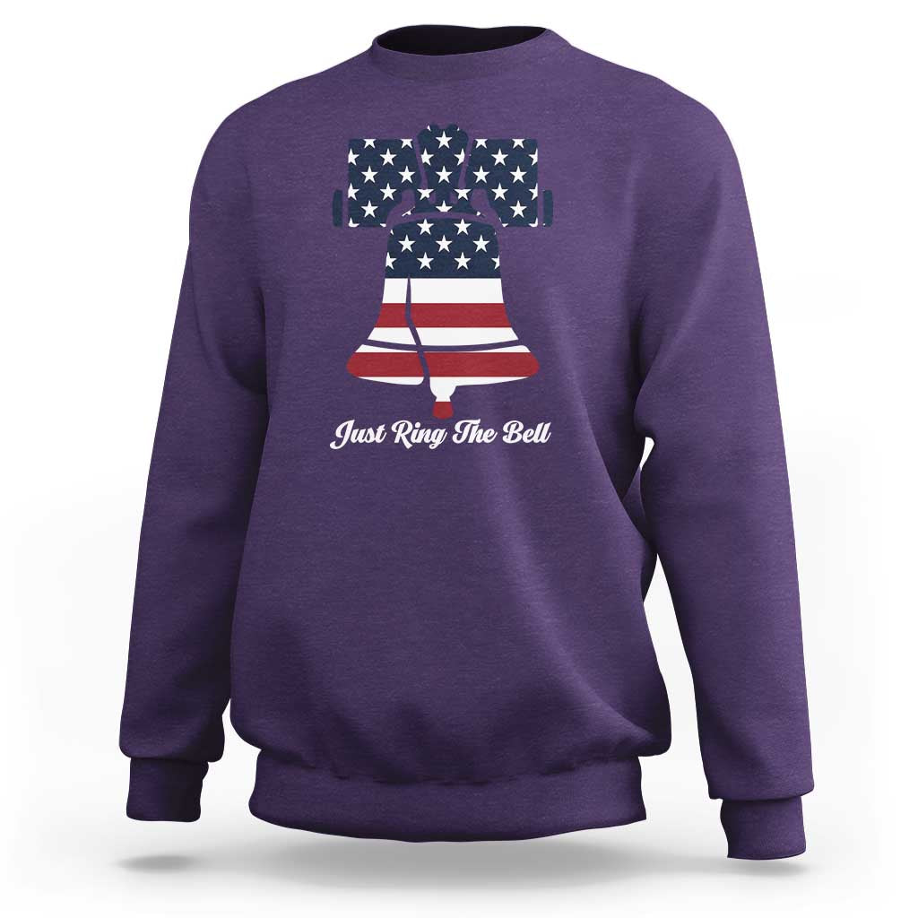Vintage Liberty Bell Sweatshirt Just Ring The Bell USA Flag - Wonder Print Shop