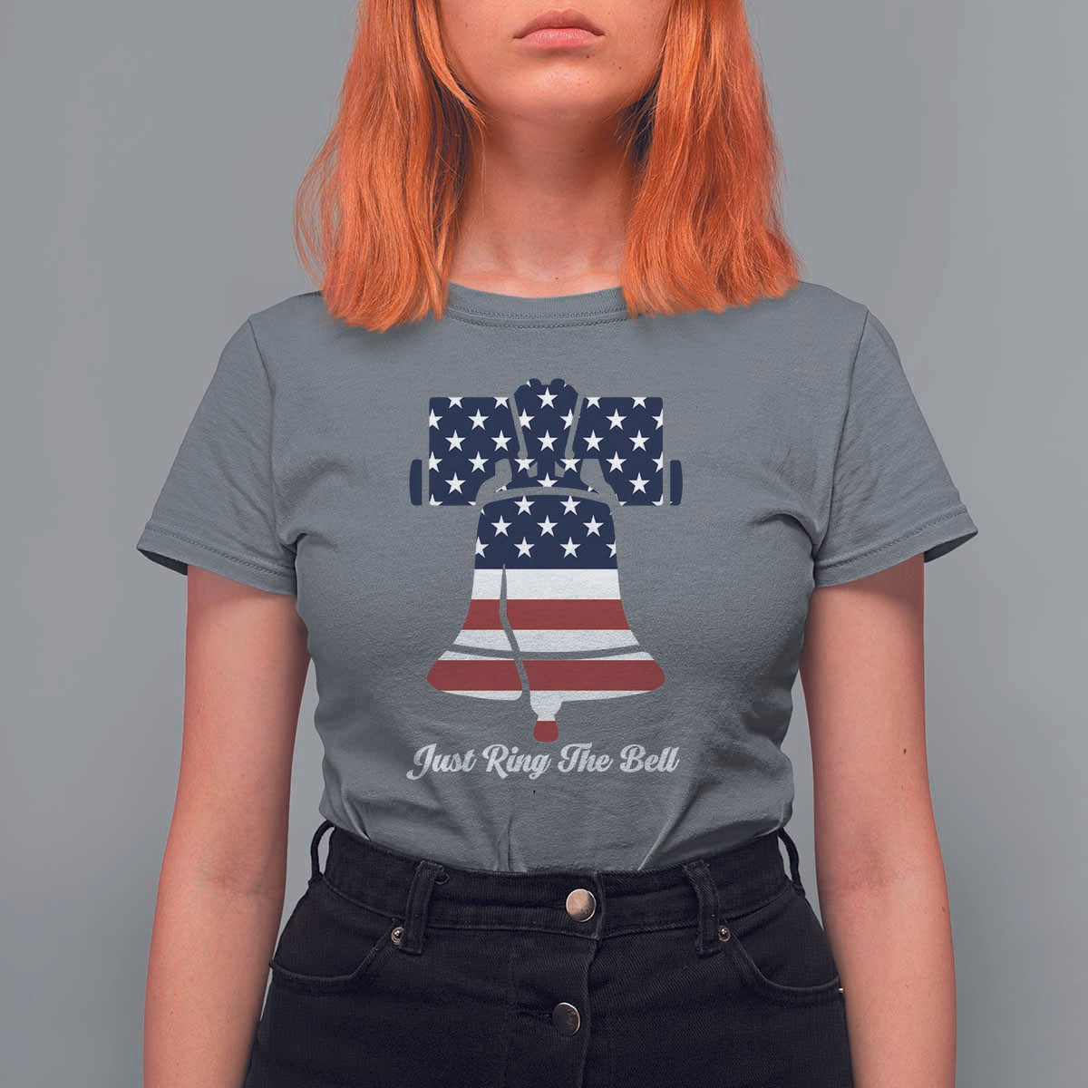 Vintage Liberty Bell T Shirt For Women Just Ring The Bell USA Flag - Wonder Print Shop