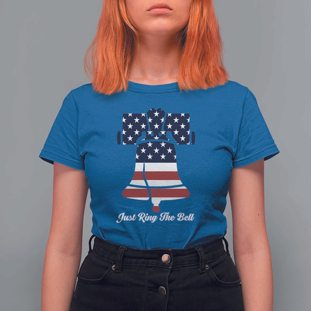Vintage Liberty Bell T Shirt For Women Just Ring The Bell USA Flag - Wonder Print Shop