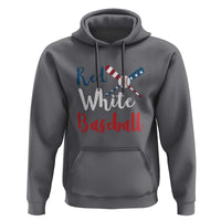Funny Red White Baseball Hoodie 4th Of July Bat Ball American Flag - Wonder Print Shop