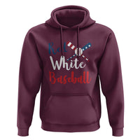 Funny Red White Baseball Hoodie 4th Of July Bat Ball American Flag - Wonder Print Shop