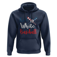 Funny Red White Baseball Hoodie 4th Of July Bat Ball American Flag - Wonder Print Shop