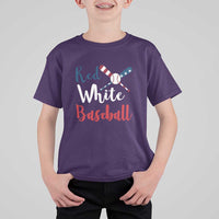 Funny Red White Baseball T Shirt For Kid 4th Of July Bat Ball American Flag - Wonder Print Shop