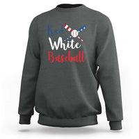 Funny Red White Baseball Sweatshirt 4th Of July Bat Ball American Flag - Wonder Print Shop