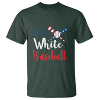 Funny Red White Baseball T Shirt 4th Of July Bat Ball American Flag - Wonder Print Shop