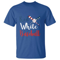 Funny Red White Baseball T Shirt 4th Of July Bat Ball American Flag - Wonder Print Shop