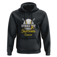Strike Out Sarcoma Cancer Hoodie Baseball Fight Awareness Yellow Ribbon - Wonder Print Shop