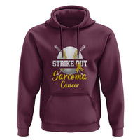 Strike Out Sarcoma Cancer Hoodie Baseball Fight Awareness Yellow Ribbon - Wonder Print Shop
