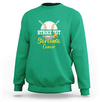 Strike Out Sarcoma Cancer Sweatshirt Baseball Fight Awareness Yellow Ribbon - Wonder Print Shop
