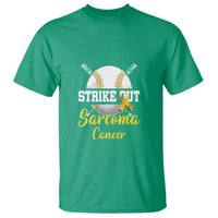 Strike Out Sarcoma Cancer T Shirt Baseball Fight Awareness Yellow Ribbon - Wonder Print Shop