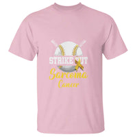 Strike Out Sarcoma Cancer T Shirt Baseball Fight Awareness Yellow Ribbon - Wonder Print Shop
