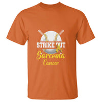 Strike Out Sarcoma Cancer T Shirt Baseball Fight Awareness Yellow Ribbon - Wonder Print Shop