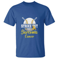 Strike Out Sarcoma Cancer T Shirt Baseball Fight Awareness Yellow Ribbon - Wonder Print Shop