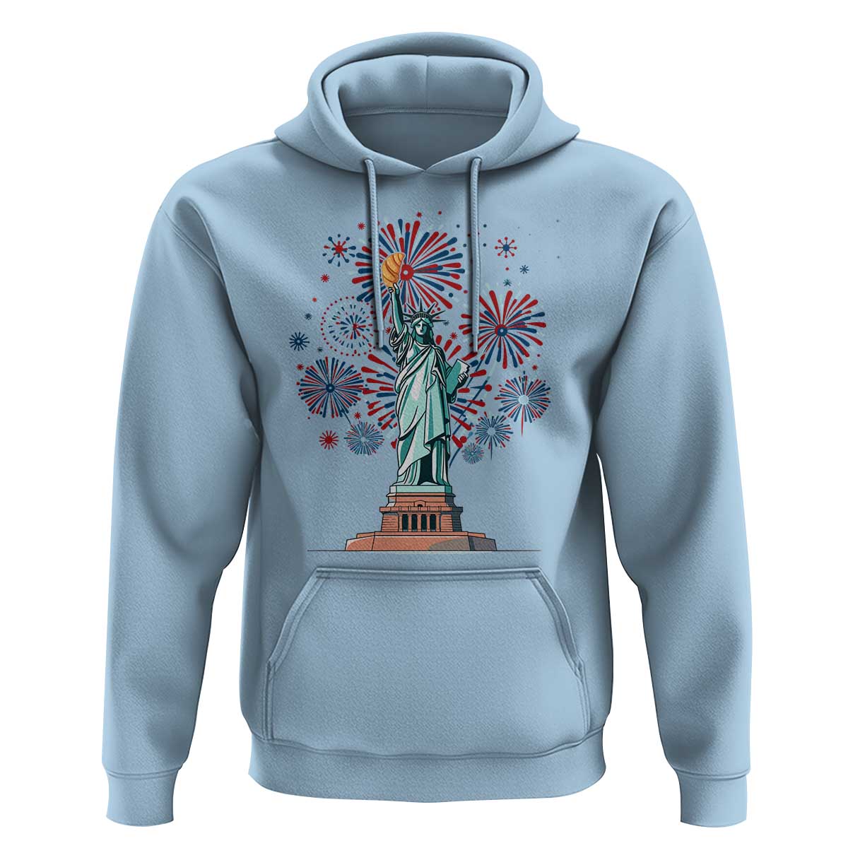 Funny America France Heritage Month Hoodie Statue of Liberty With Croissant - Wonder Print Shop