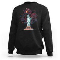 Funny America France Heritage Month Sweatshirt Statue of Liberty With Croissant - Wonder Print Shop