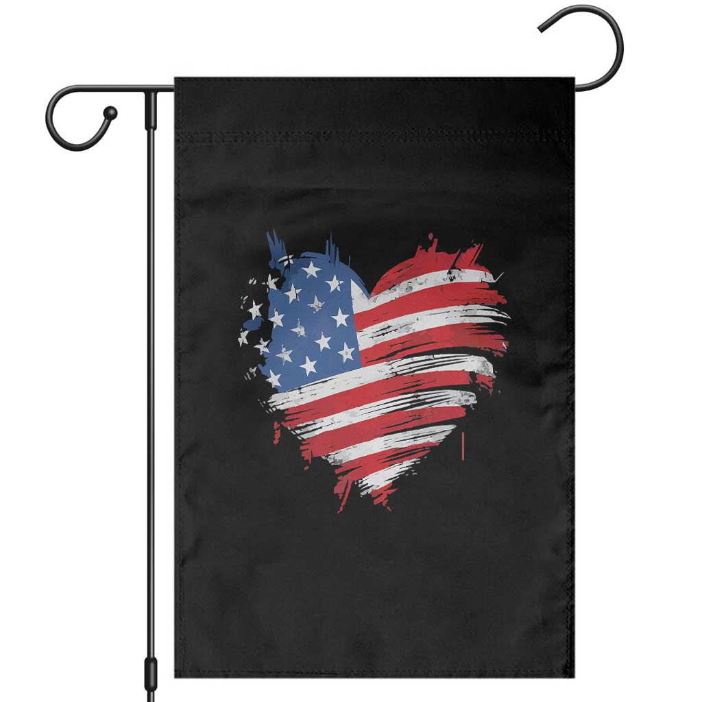 4th of July American Flag Heart USA Patriotic Garden Flag Star Stripes - Wonder Print Shop