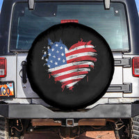 4th of July American Flag Heart USA Patriotic Spare Tire Cover Star Stripes - Wonder Print Shop