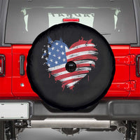 4th of July American Flag Heart USA Patriotic Spare Tire Cover Star Stripes - Wonder Print Shop