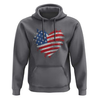 4th of July American Flag Heart USA Patriotic Hoodie Star Stripes - Wonder Print Shop