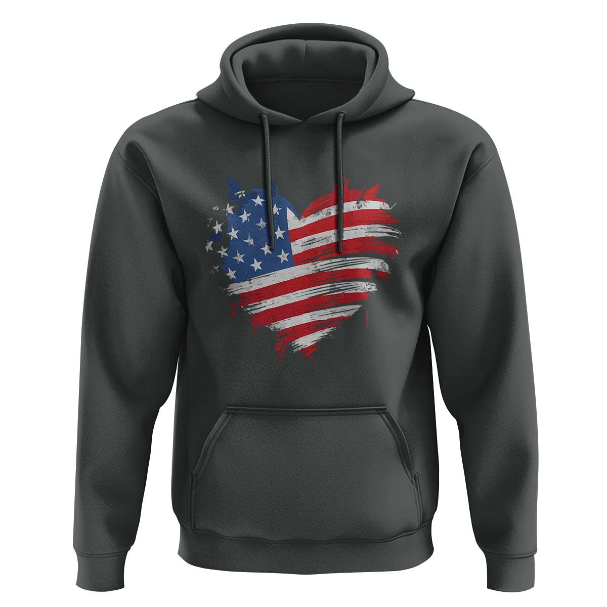 4th of July American Flag Heart USA Patriotic Hoodie Star Stripes - Wonder Print Shop