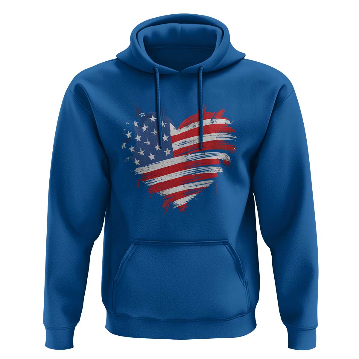 4th of July American Flag Heart USA Patriotic Hoodie Star Stripes - Wonder Print Shop