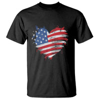 4th of July American Flag Heart USA Patriotic T Shirt Star Stripes - Wonder Print Shop