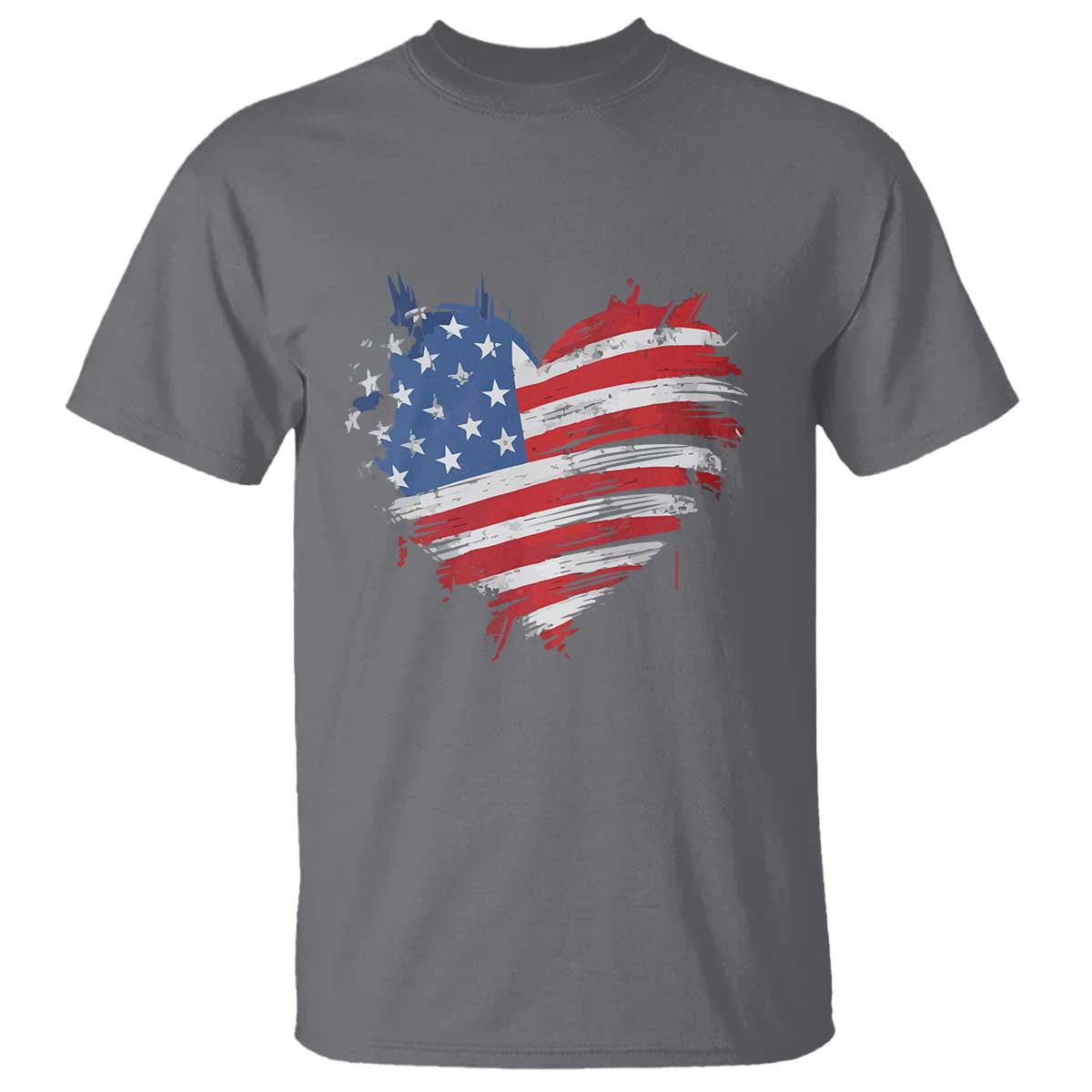 4th of July American Flag Heart USA Patriotic T Shirt Star Stripes - Wonder Print Shop
