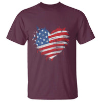 4th of July American Flag Heart USA Patriotic T Shirt Star Stripes - Wonder Print Shop