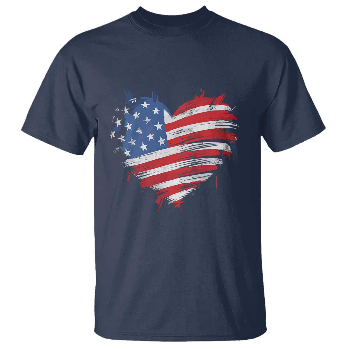 4th of July American Flag Heart USA Patriotic T Shirt Star Stripes - Wonder Print Shop