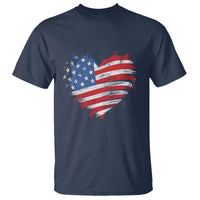 4th of July American Flag Heart USA Patriotic T Shirt Star Stripes - Wonder Print Shop