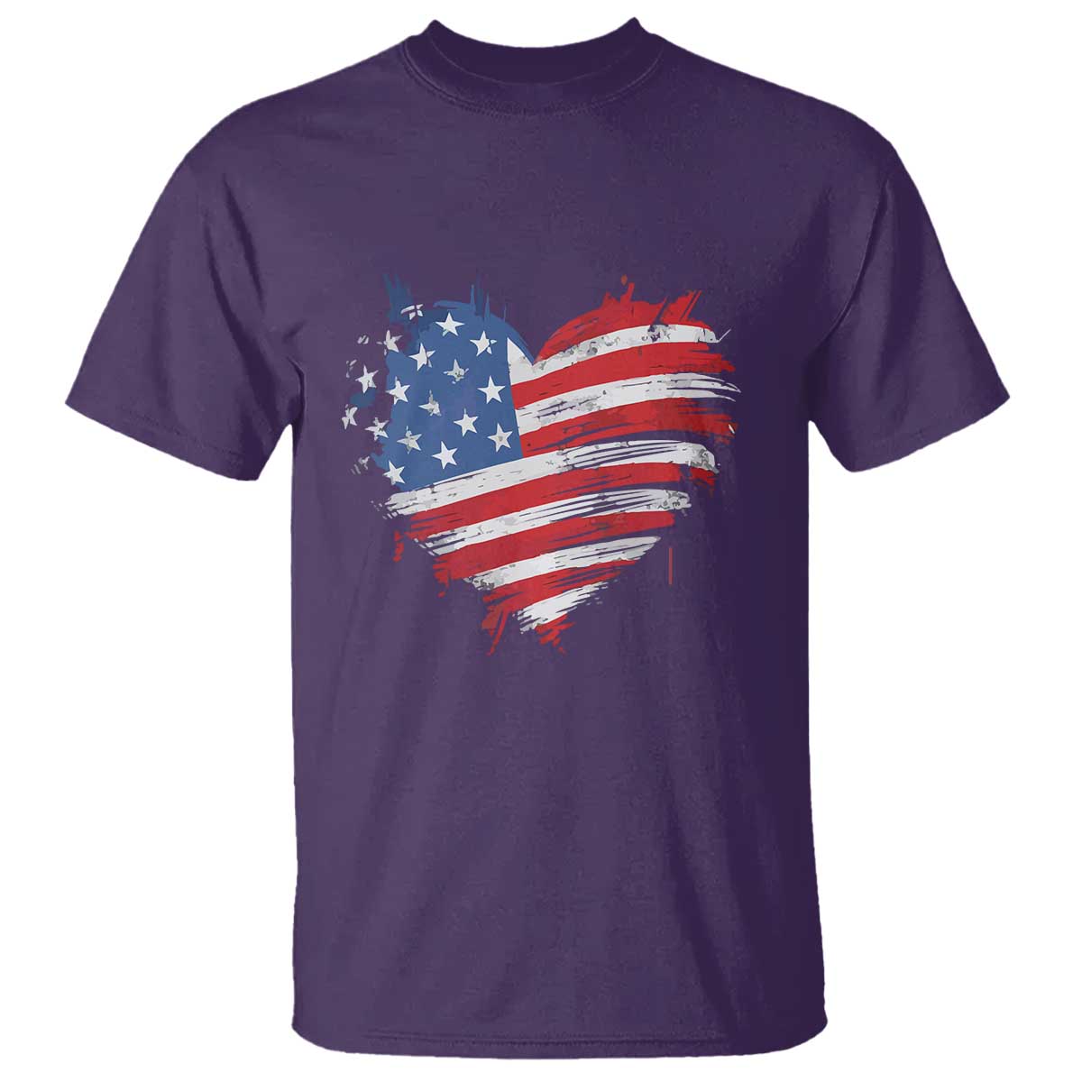 4th of July American Flag Heart USA Patriotic T Shirt Star Stripes - Wonder Print Shop
