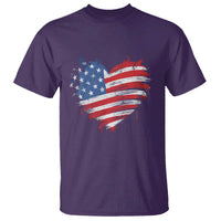 4th of July American Flag Heart USA Patriotic T Shirt Star Stripes - Wonder Print Shop