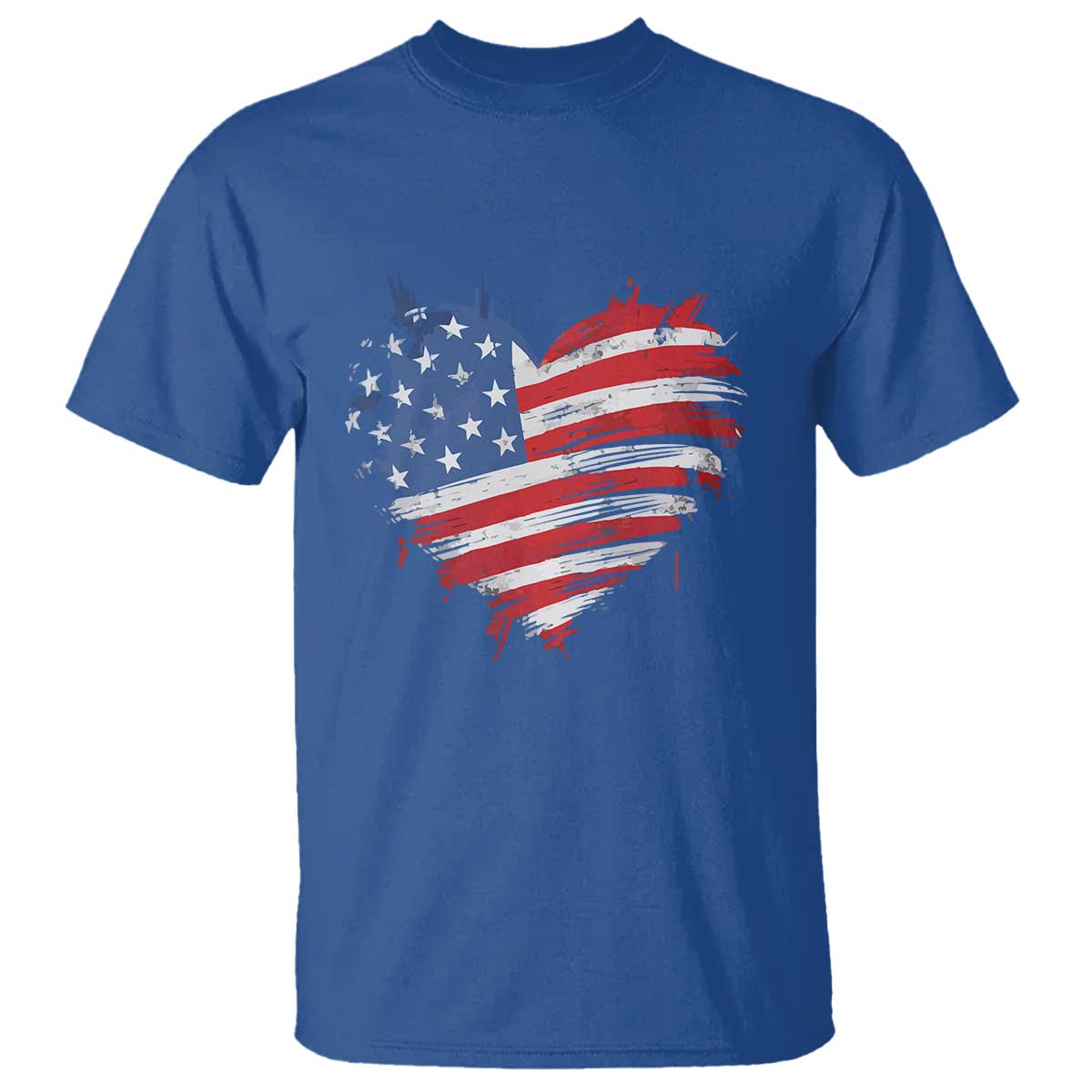 4th of July American Flag Heart USA Patriotic T Shirt Star Stripes - Wonder Print Shop