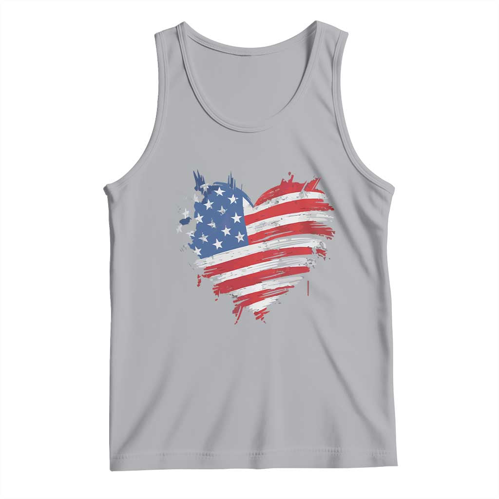 4th of July American Flag Heart USA Patriotic Tank Top Star Stripes - Wonder Print Shop