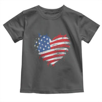 4th of July American Flag Heart USA Patriotic Toddler T Shirt Star Stripes - Wonder Print Shop