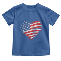 4th of July American Flag Heart USA Patriotic Toddler T Shirt Star Stripes - Wonder Print Shop