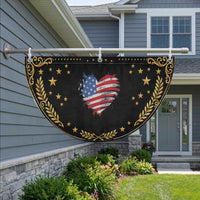 4th of July American Flag Heart USA Patriotic Fan Flag Star Stripes