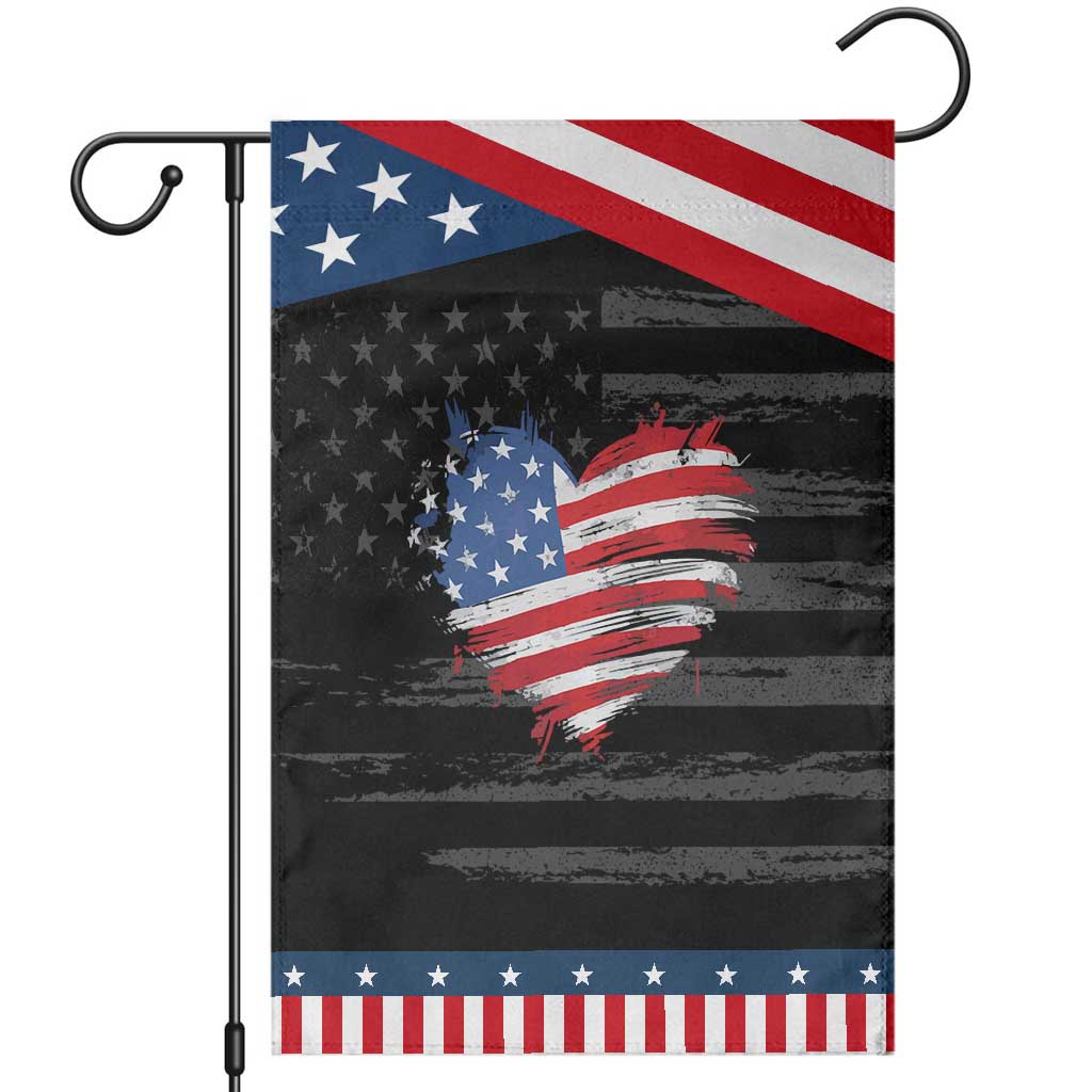 4th of July American Flag Heart USA Patriotic Garden Flag Star Stripes