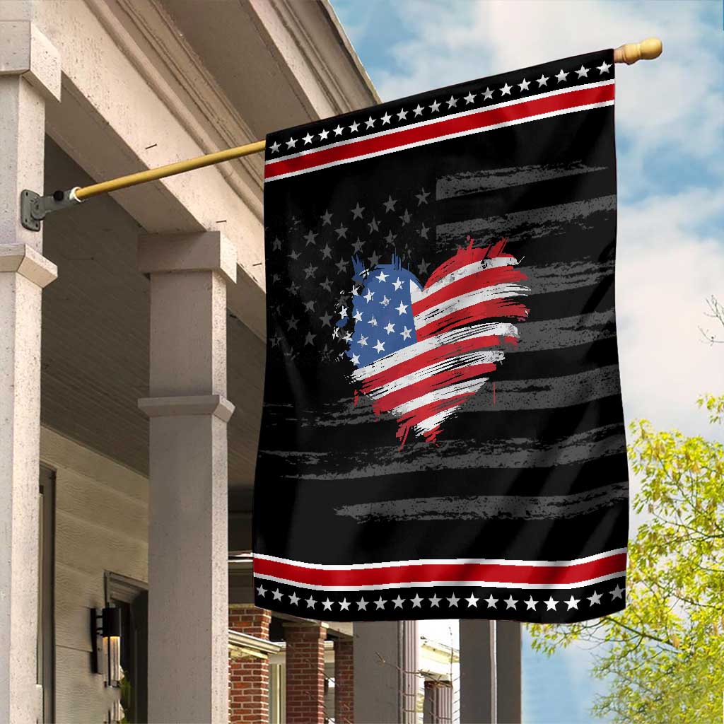 4th of July American Flag Heart USA Patriotic Garden Flag Star Stripes