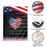 4th of July American Flag Heart USA Patriotic Garden Flag Star Stripes