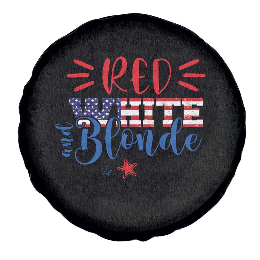 Funny 4th Of july Red White And Blonde Spare Tire Cover Patriotic American Flag - Wonder Print Shop