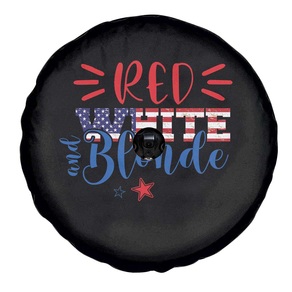 Funny 4th Of july Red White And Blonde Spare Tire Cover Patriotic American Flag - Wonder Print Shop