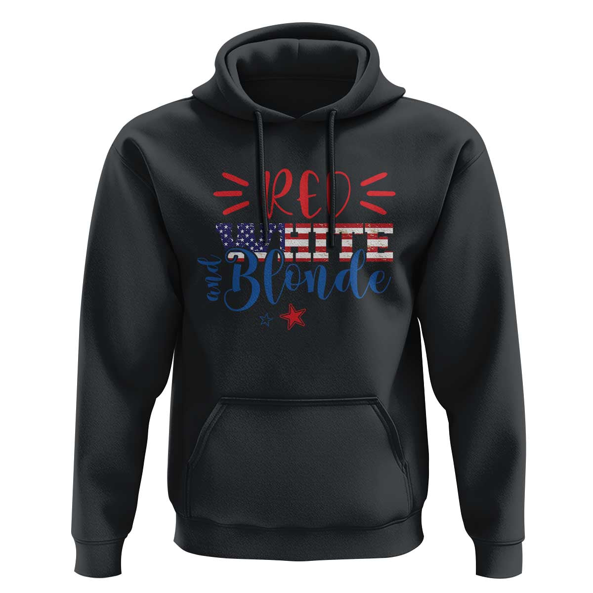 Funny 4th Of july Red White And Blonde Hoodie Patriotic American Flag - Wonder Print Shop