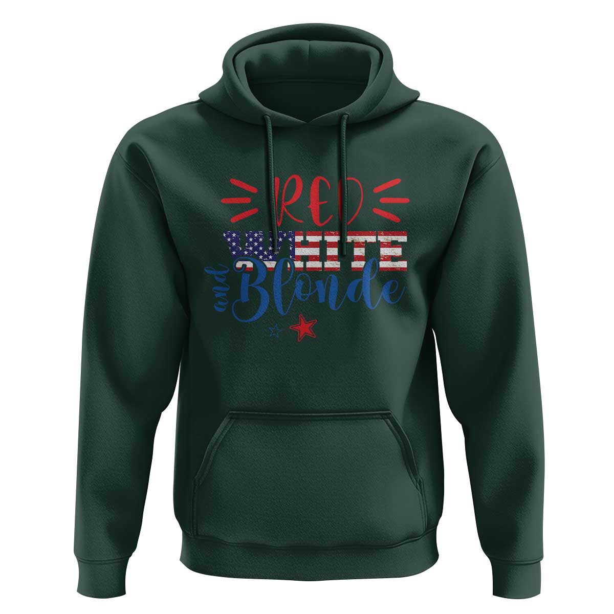 Funny 4th Of july Red White And Blonde Hoodie Patriotic American Flag - Wonder Print Shop