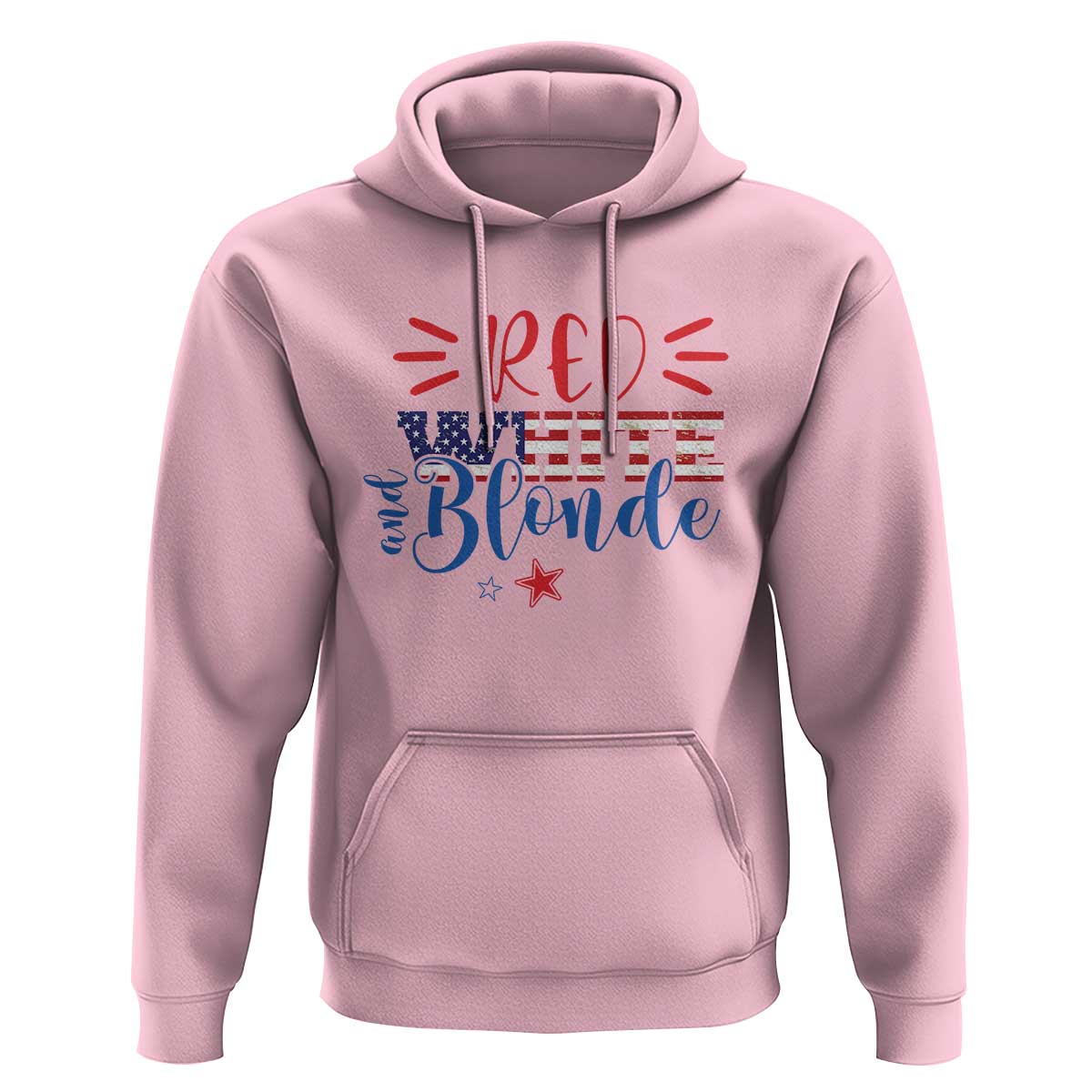 Funny 4th Of july Red White And Blonde Hoodie Patriotic American Flag - Wonder Print Shop