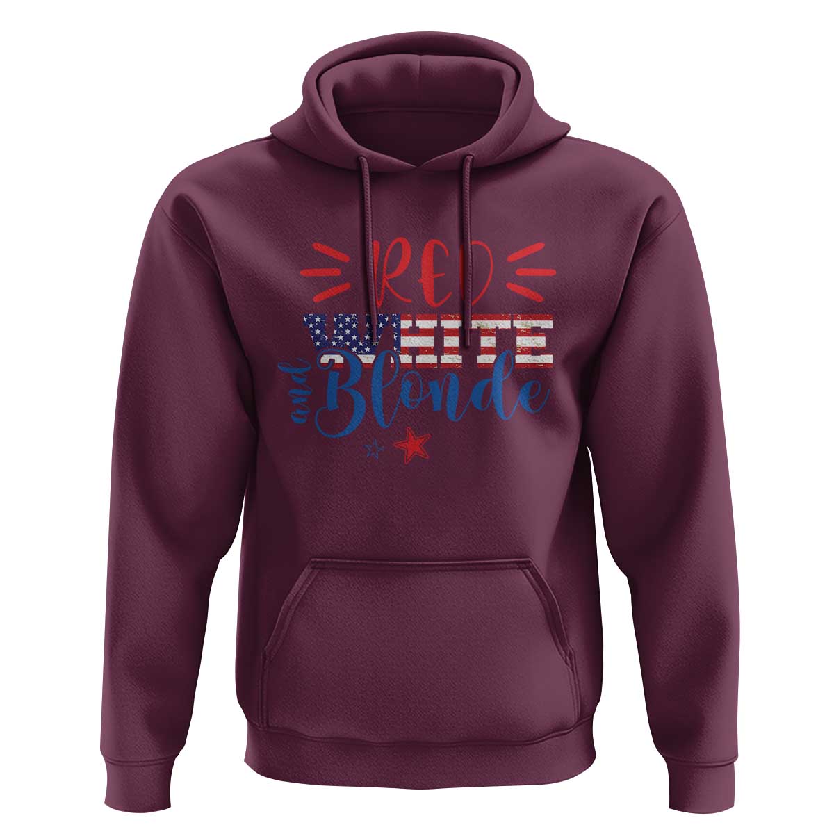 Funny 4th Of july Red White And Blonde Hoodie Patriotic American Flag - Wonder Print Shop