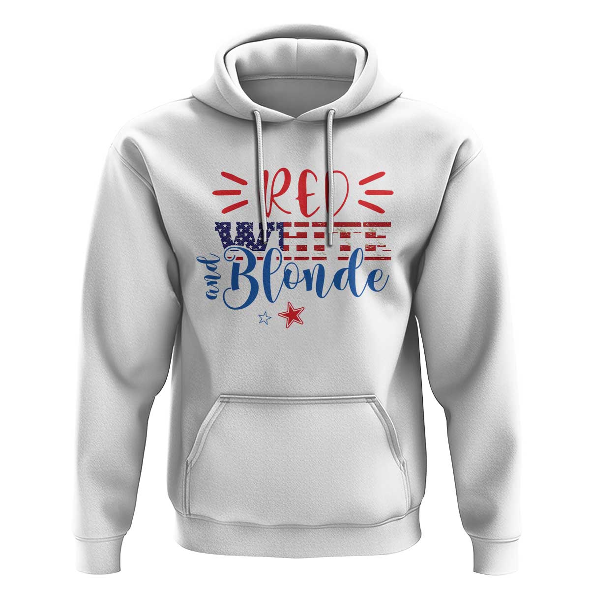 Funny 4th Of july Red White And Blonde Hoodie Patriotic American Flag - Wonder Print Shop