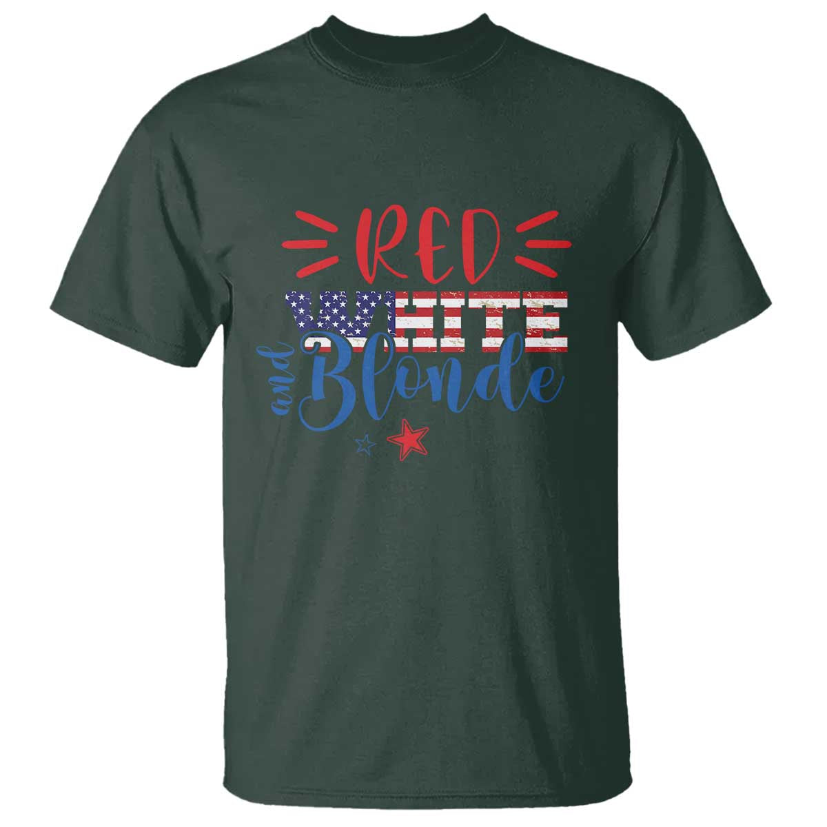 Funny 4th Of july Red White And Blonde T Shirt Patriotic American Flag - Wonder Print Shop