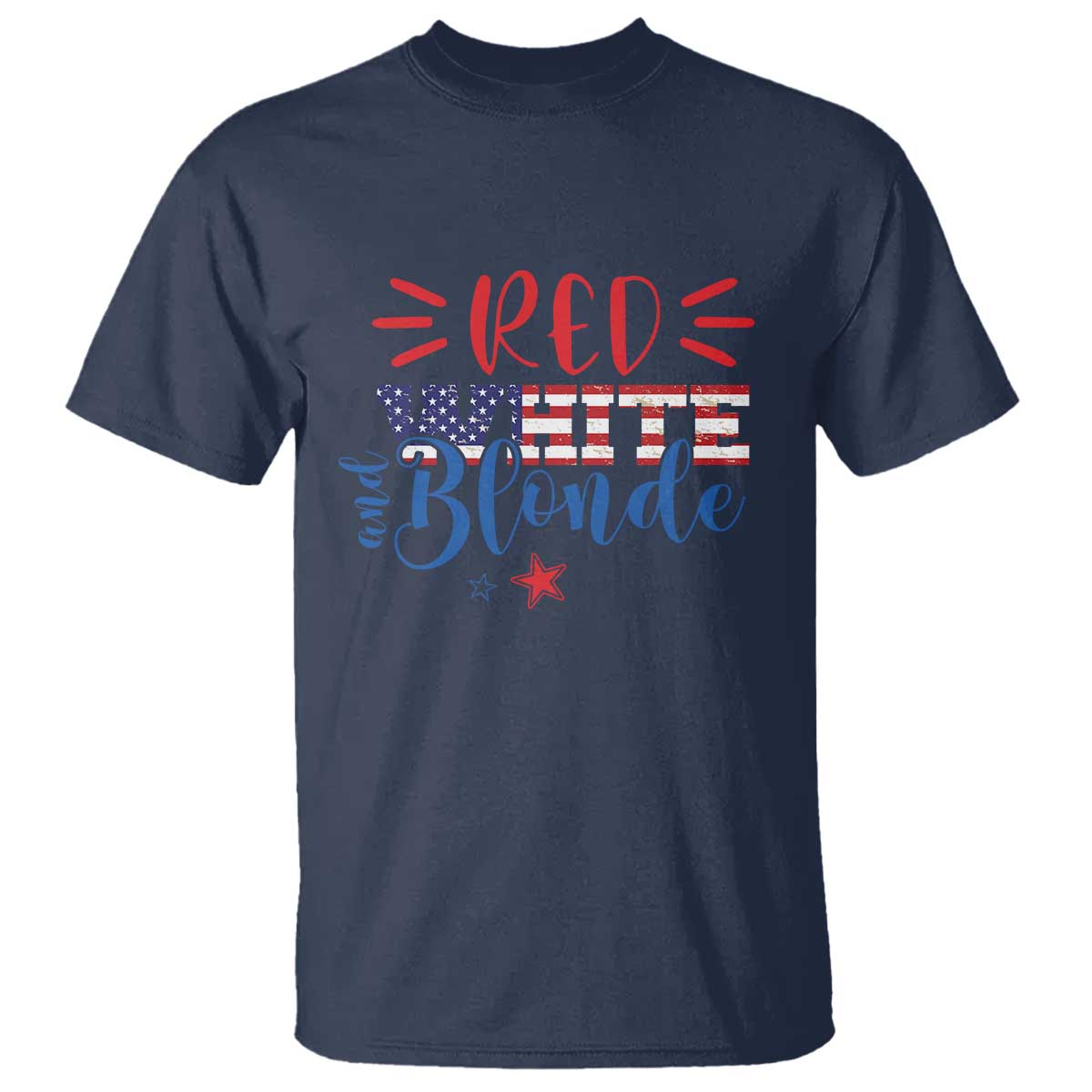 Funny 4th Of july Red White And Blonde T Shirt Patriotic American Flag - Wonder Print Shop