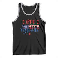 Funny 4th Of july Red White And Blonde Tank Top Patriotic American Flag - Wonder Print Shop